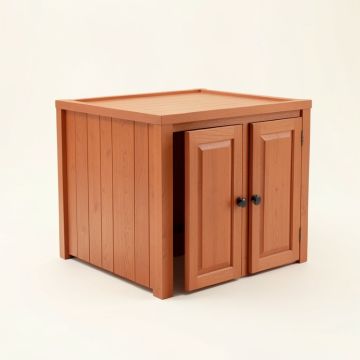 Maple Bend Empty Furniture-Style Litter Enclosure - Terracotta (synthetic illustration; no displayed measurements)