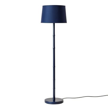 Clay Arc Floor Lamp With A Plain Fabric Shade