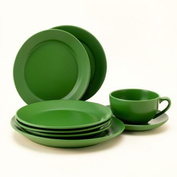 Ringgold Bamboo , Pineapple 12 Piece Melamine Dinnerware Set , Service For 4 (synthetic illustration; no displayed measurements)