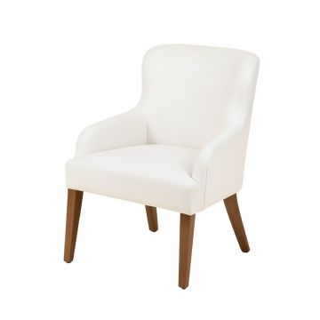 Sara Upholstered Queen Anne Back Side Chair In White