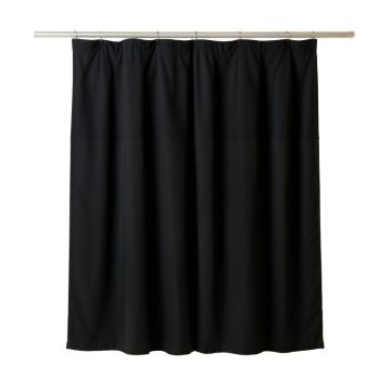 Juniper Bluff Shower Curtain Hanging Flat From A Plain Rod - Black