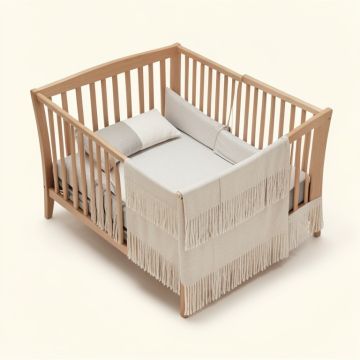Fringe 4 Piece Crib Bedding Set (synthetic illustration; no displayed measurements)