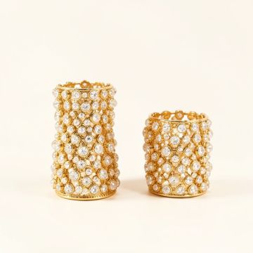 24K Gold Plated Crystal Studded 2 Piece Garden Set (synthetic illustration; no displayed measurements)