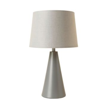 Stone Crossing Table Lamp With A Plain Fabric Shade - Gray