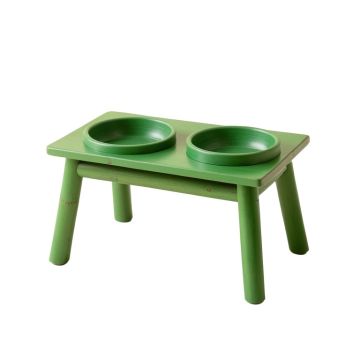Hazel Dale Pet Feeding Stand With Two Plain Empty Bowls - Green