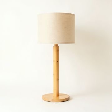 Glen Dale Floor Lamp With A Plain Fabric Shade - Beige (synthetic illustration; no displayed measurements)