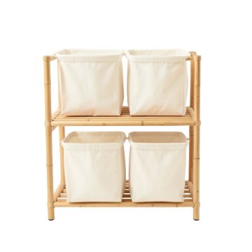 Dawn Crossing Laundry Sorting Station With Plain Removable Bags - Ivory