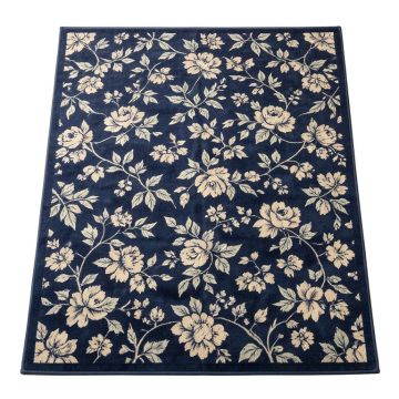 Brandt Floral Navy Blue Area Rug
