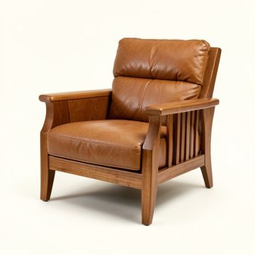 Aguilera 26 '' Wide Top Grain Leather Lounge Chair (synthetic illustration; no displayed measurements)