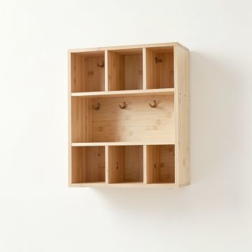 Aspen Edge Wall-Mounted Entryway Organizer Shelf - Beige (synthetic illustration; no displayed measurements)