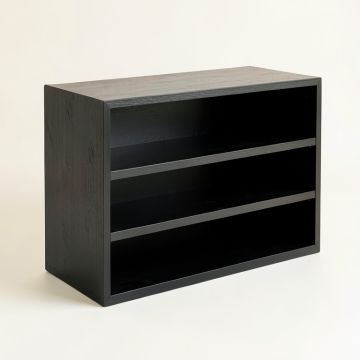 Willow Arc Low Bookcase - Black (synthetic illustration; no displayed measurements)