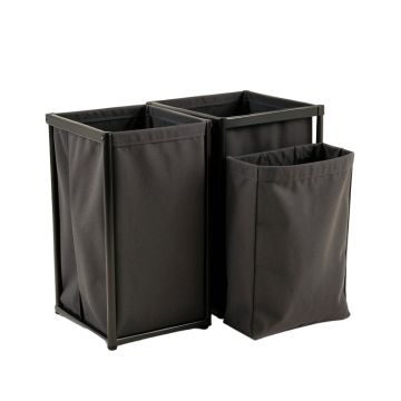 Spruce Bluff Laundry Sorting Station With Plain Removable Bags - Black