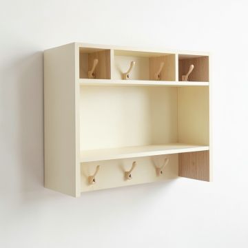 Hazel Bluff Wall-Mounted Entryway Organizer Shelf - Cream (synthetic illustration; no displayed measurements)
