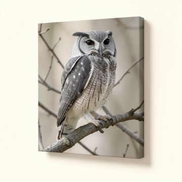 Barred Owl On Branches Photograph (synthetic illustration; no displayed measurements)