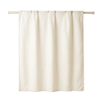 Glen Dale Shower Curtain Hanging Flat From A Plain Rod - Cream