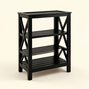 Sage Bend Empty Seed-Starting Shelving Unit Without Lights - Black (synthetic illustration; no displayed measurements)