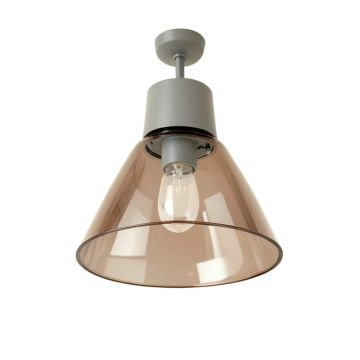 5 '' H Glass Bell Ceiling Fan Fitter Shade ( Screw On ) In Gray/Brown