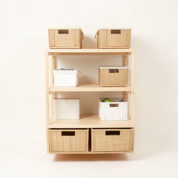Ociuso Willow Storage Organizer With Wall Baskets (synthetic illustration; no displayed measurements)