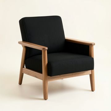 Laurel Bend Upholstered Armchair - Black (synthetic illustration; no displayed measurements)