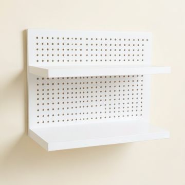 Brook Brook Empty Wall-Mounted Tool Organizer Panel - White (synthetic illustration; no displayed measurements)