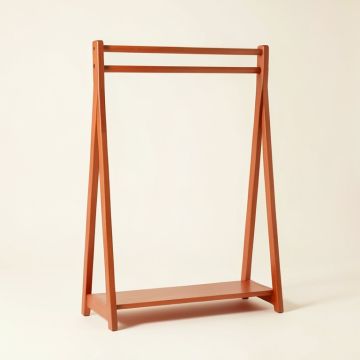 Willow Arc Empty Garment Rack - Terracotta (synthetic illustration; no displayed measurements)