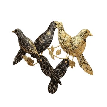 Beautiful Patterned Metal Flocking Birds Wall Decor