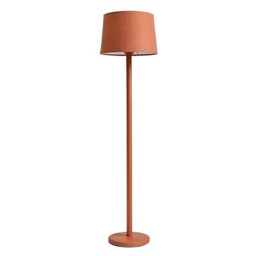 Dawn Brook Floor Lamp With A Plain Fabric Shade - Terracotta