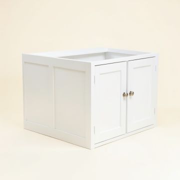Elm Canyon Empty Furniture-Style Litter Enclosure - White (synthetic illustration; no displayed measurements)