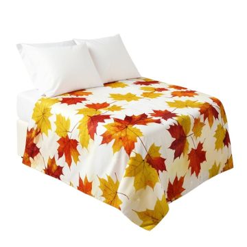 Fall Image Of Canadian Maple Leaves In With Soft Reflection Effects Duvet Cover Set