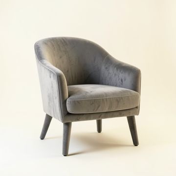 Sage Arc Upholstered Armchair - Gray (synthetic illustration; no displayed measurements)