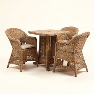 3 Piece Patio Bistro Set Outdoor Furniture Modern Rattan Wicker Chairs (synthetic illustration; no displayed measurements)
