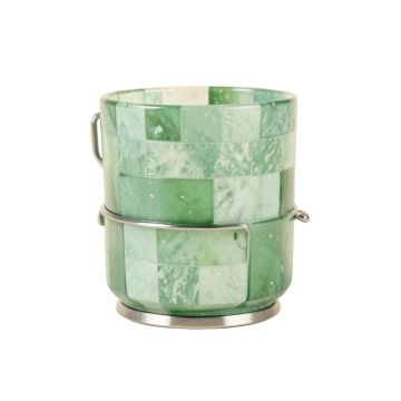 Sea Foam Mosaic Glass/Steel 8 Piece Bathroom Accessory Set