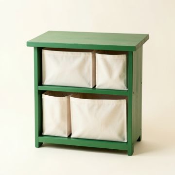 Cedar Dell Laundry Sorting Station With Plain Removable Bags - Green (synthetic illustration; no displayed measurements)