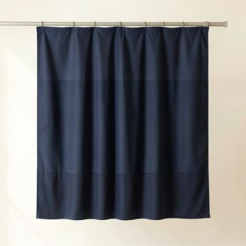 Bay Arc Shower Curtain Hanging Flat From A Plain Rod (synthetic illustration; no displayed measurements)
