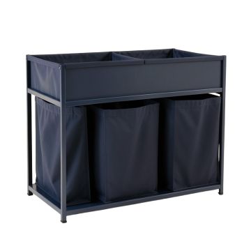 Cliff Branch Laundry Sorting Station With Plain Removable Bags - Navy