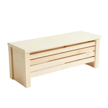 Fern Bend Narrow Outdoor Storage Bench - Cream