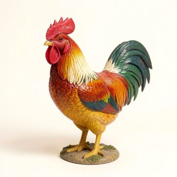 Pretty Poultry Rooster Statue (synthetic illustration; no displayed measurements)
