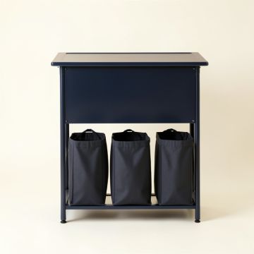 River Bend Laundry Sorting Station With Plain Removable Bags - Navy (synthetic illustration; no displayed measurements)