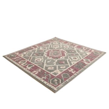 Zabala Geometric Plum/Gray Area Rug