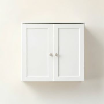 Ash Arc Wall-Mounted Entry Cabinet (synthetic illustration; no displayed measurements)