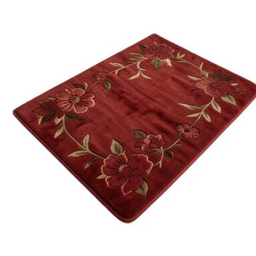 Stencil Plush Rectangle Memory Foam Non-Slip Floral Bath Rug