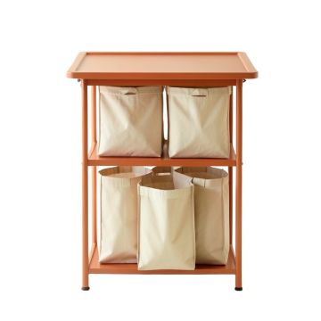 Moss Bridge Laundry Sorting Station With Plain Removable Bags - Terracotta