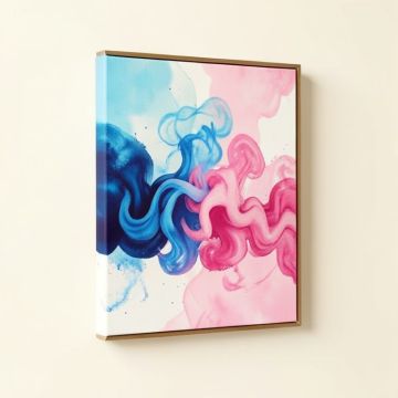 Abstract Smoke On The Water Paint Strokes - Picture Frame Graphic Art Print On Canvas (synthetic illustration; no displayed measurements)
