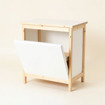 Elm Canyon Freestanding Pull-Out Hamper Cabinet - White (synthetic illustration; no displayed measurements)