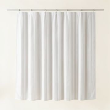 Flint Arc Shower Curtain Hanging Flat From A Plain Rod (synthetic illustration; no displayed measurements)