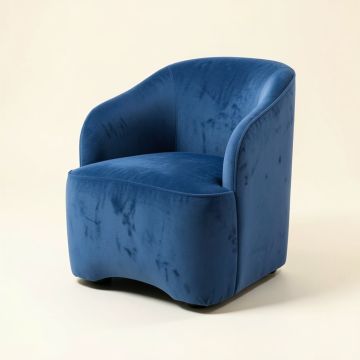 Sarko Velvet Side Chair In Blue (synthetic illustration; no displayed measurements)