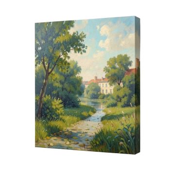 Chapelton At Argenteuil Claude Monet Framed Oil Painting Print On Wrapped Canvas