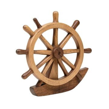 Bucoli Wooden Ship Wheel Sculpture