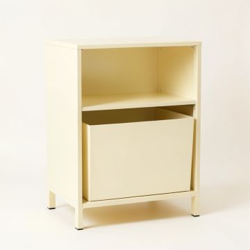 Vale Dell Freestanding Pull-Out Hamper Cabinet - Cream (synthetic illustration; no displayed measurements)