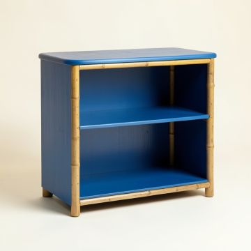 Field Bluff Low Bookcase - Blue (synthetic illustration; no displayed measurements)